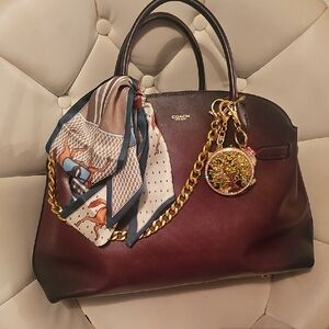 Coach Dark Burgundy Leather Satchel